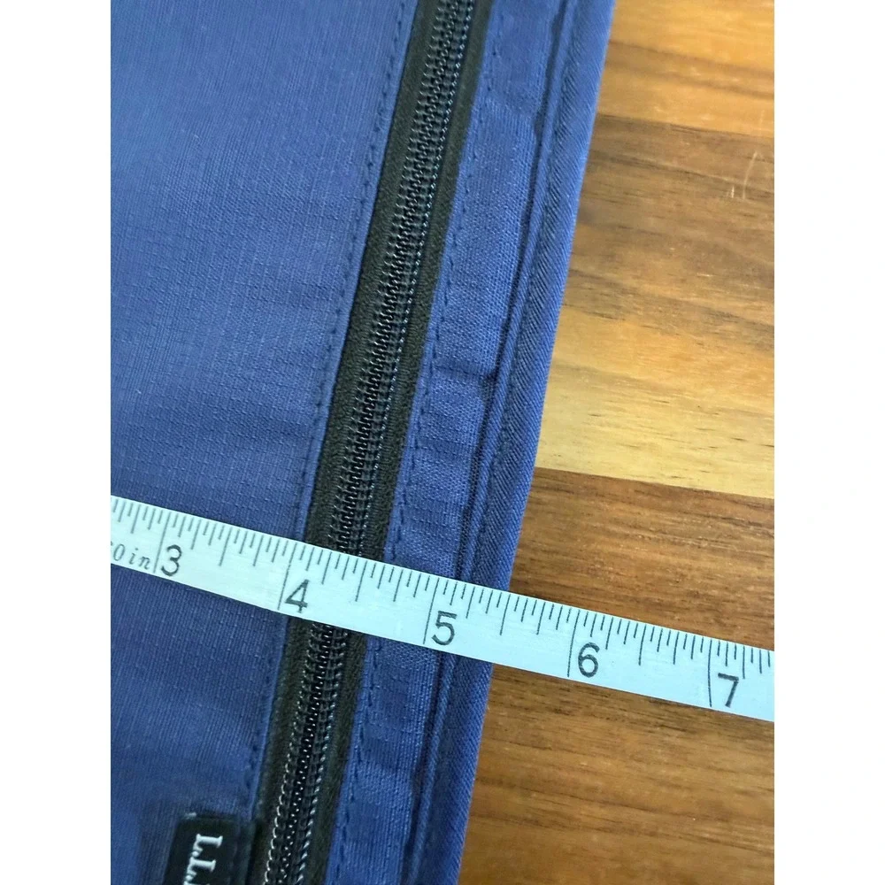 LL Bean Travel Wallet Organizer Blue Cordura Nylon Zip Passport Holder